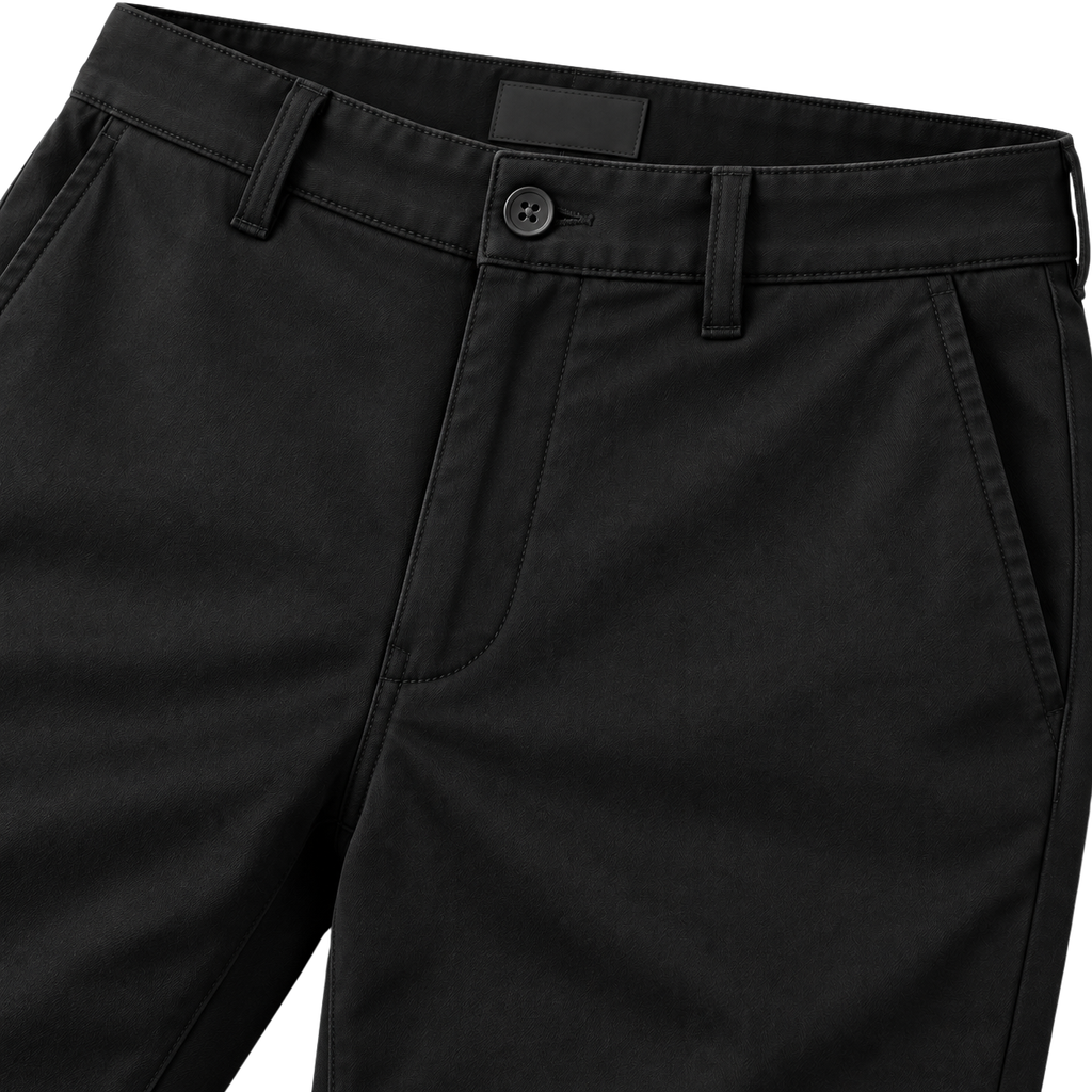 Premium Cotton Twill Chino Trousers – Black | EMMERGREY