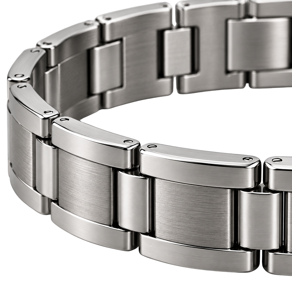 Brushed Stainless Steel Link Bracelet – Silver | EMMERGREY