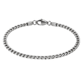 Slim Stainless Steel Curb Chain Bracelet – Silver | EMMERGREY