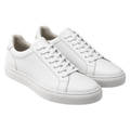 Premium Leather Low-Top Trainers – White | EMMERGREY