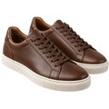 Premium Leather Low-Top Trainers – Chocolate Brown | EMMERGREY