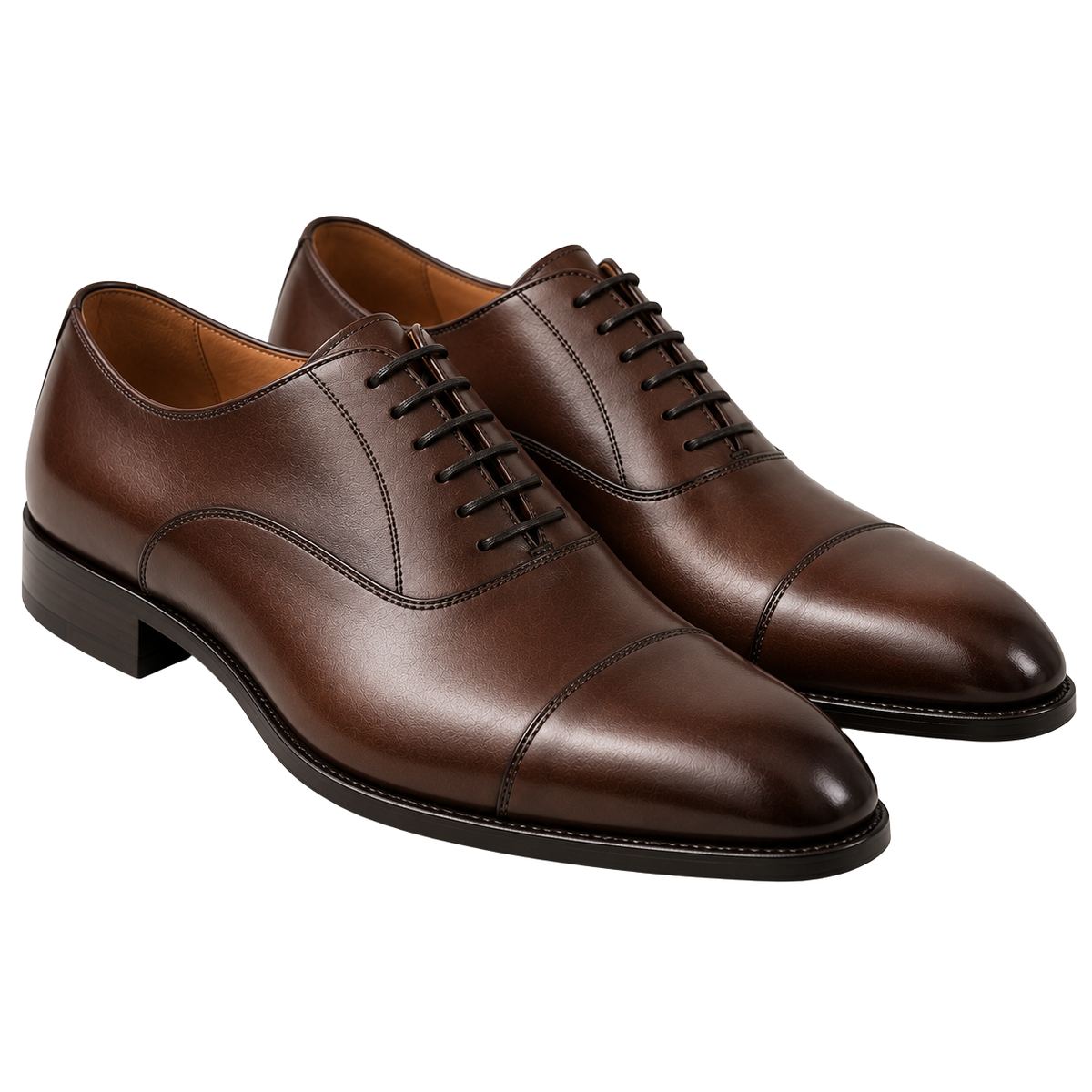 Premium Leather Cap-Toe Oxford Shoes – Dark Brown | EMMERGREY