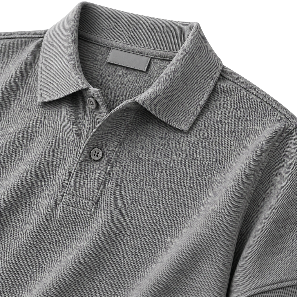 Premium Cotton Piqué Polo Shirt – Grey | EMMERGREY