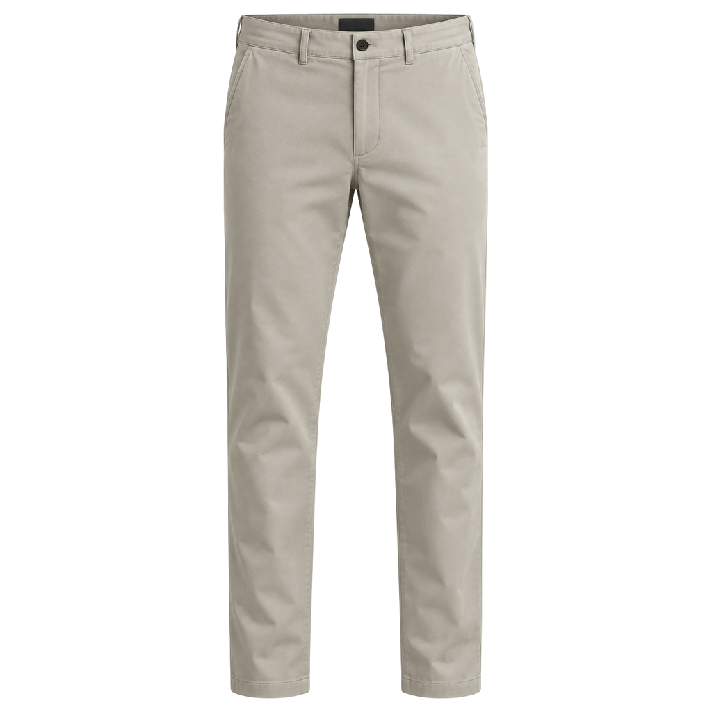 Premium Cotton Twill Chino Trousers – Stone | EMMERGREY