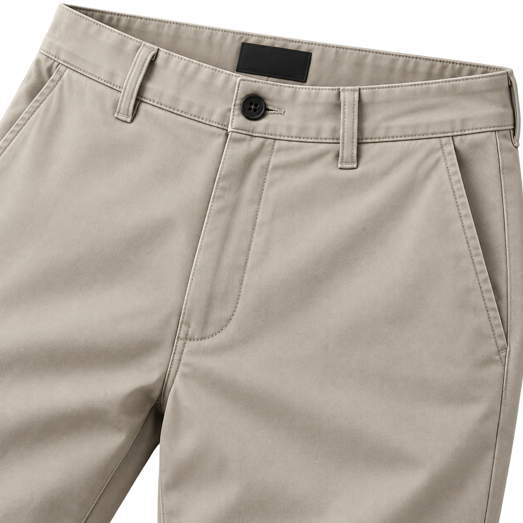 Premium Cotton Twill Chino Trousers – Stone | EMMERGREY